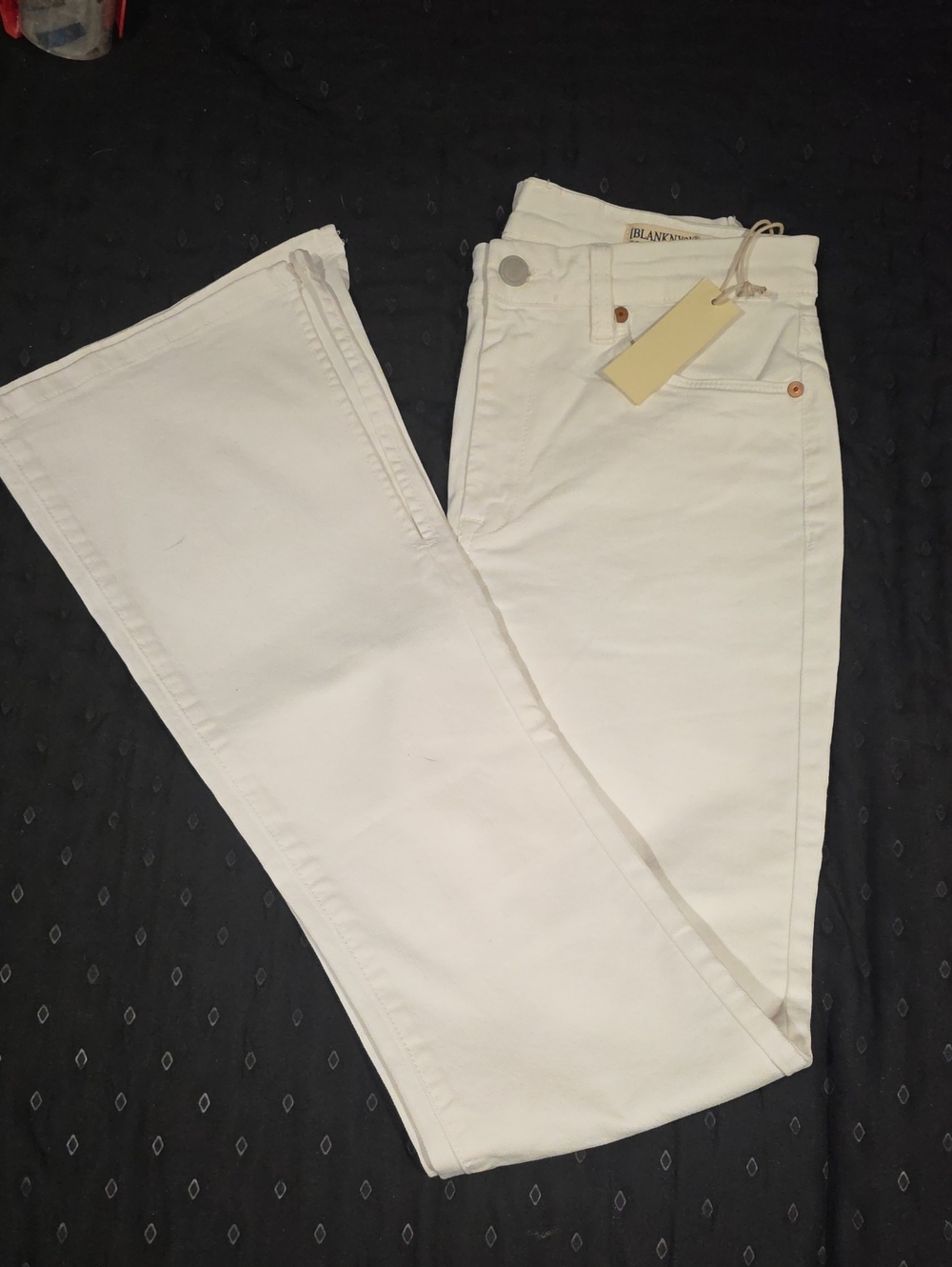 Blank NYC The Hoyt high rise mini flare white Jeans NWT